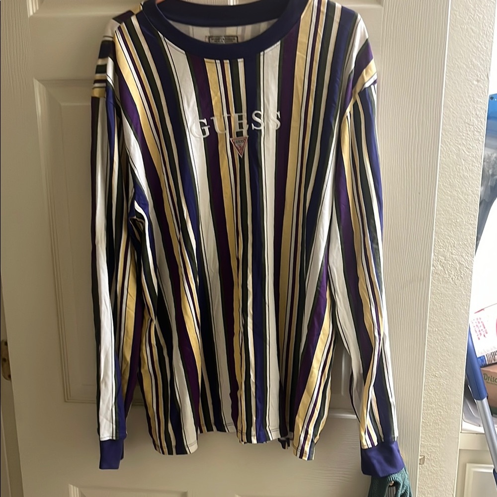 Guess Long Sleeve Tee Purple Yellow